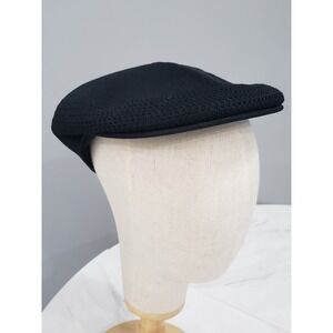 NEW‎ SMALL Kangol tropic 504 VENTAIR Ivy Cap Hat SOLID BLACK newsboy golf prep